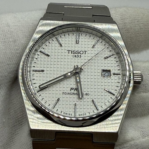 Tissot PRX Powermatic 80 watch with white dial