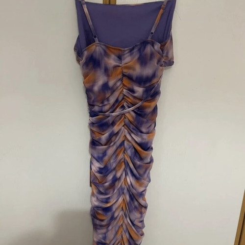 Cocktail party dress like new, purple and orange, size M