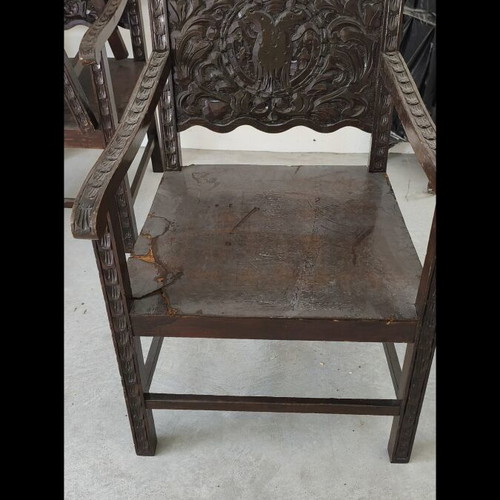 Skyrian furniture set used, table and 4 chairs, 1950s wood