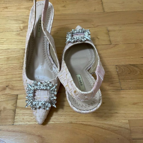 Corina woven straw pumps like new, size 37, beige pink