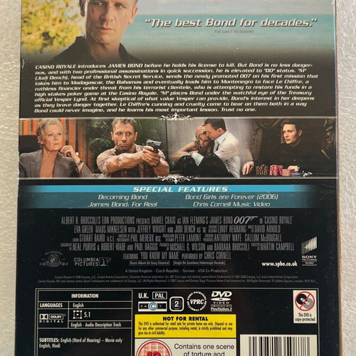 James Bond Casino Royale 2DVD used, collector's edition with English subtitles