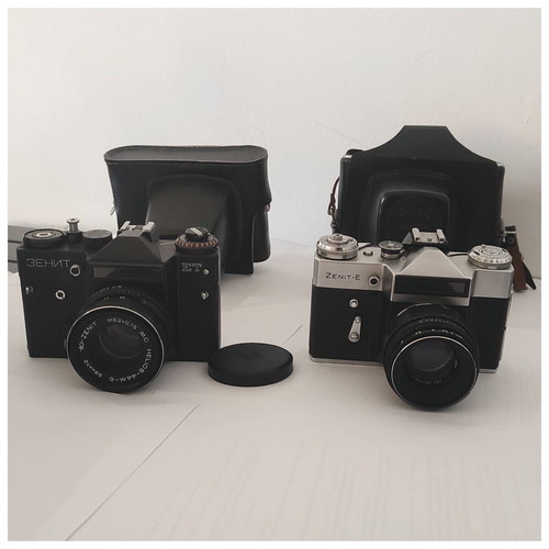 Zenit vintage analog cameras pack of 2 with Helios lenses used
