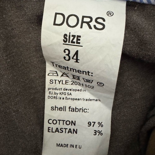 Men's beige cotton pants Dors No34 new with tags