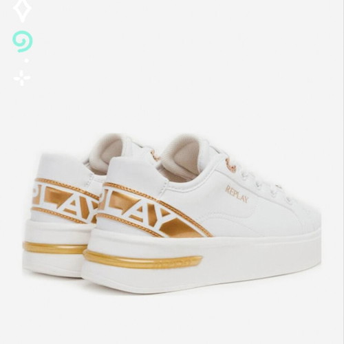 Replay sneakers size 34 like new, white with gold details