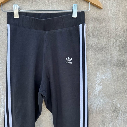 Adidas leggings used, size S, black with white stripes