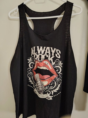 Μπλουζάκι Always Rock Shein σαν καινούργιο, μαύρο, XL