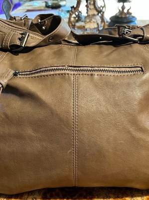 Δερμάτινη μεγάλη τσάντα χειρός Accessorize μεταχειρισμένη, ταμπά