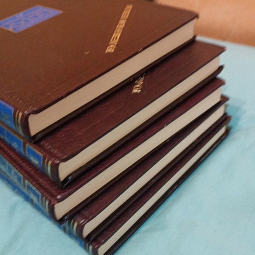 The Great Dictionary like new, five leather-bound volumes