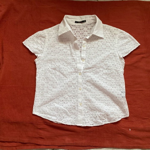 Raxevsky white short-sleeve lace shirt, women's