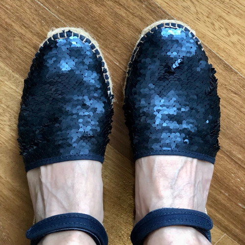 Chipie Blue Sequin Espadrilles Size EU 39 Like New with Box