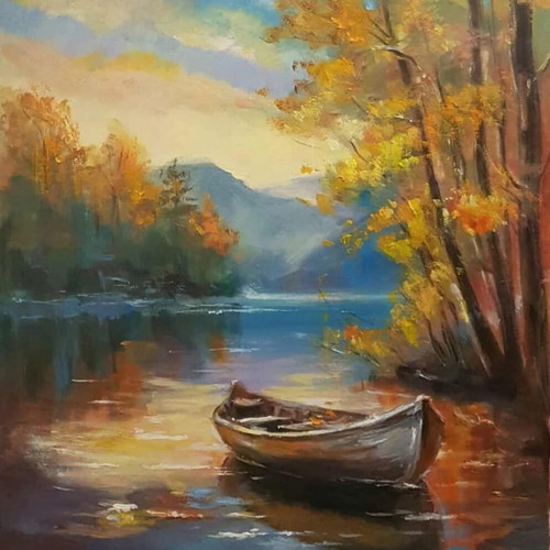 Original oil painting Autumn Nuances new, 55x45 cm