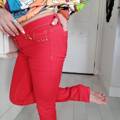 Vintage low-rise jeans Tally Weijl No.38 like new, red