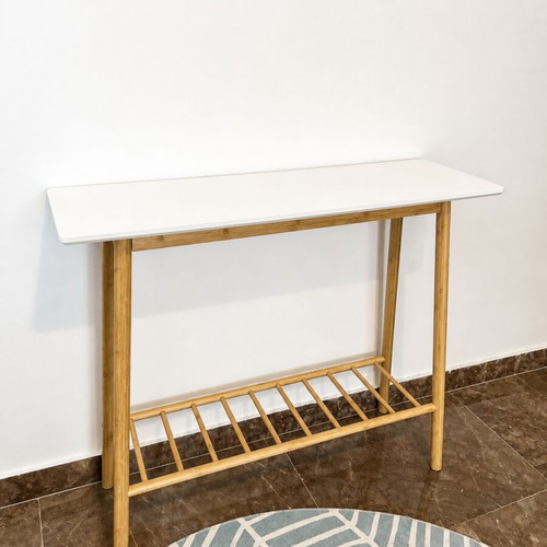 Vandsted Bamboo & MDF Console Table like new, 90×30 cm