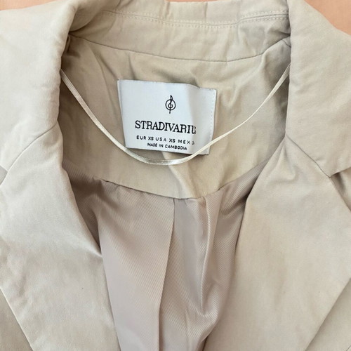 Stradivarius beige mid-length jacket like new, size XS