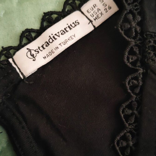 Stradivarius black summer top size Small like new with lace circles