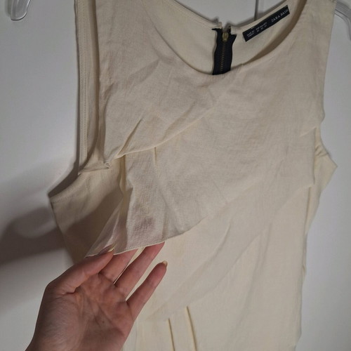 Sleeveless airy blouse like new, size XL, beige