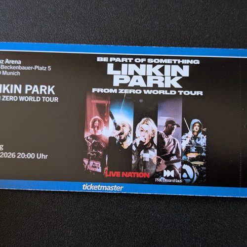 Αναμνηστικό εισιτήριο συναυλίας Linkin Park καινούργιο