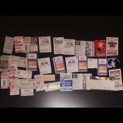 Souvenir tickets used from Europe