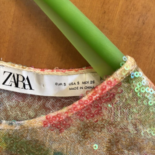 ZARA maxi dress with sequins and floral print, size S