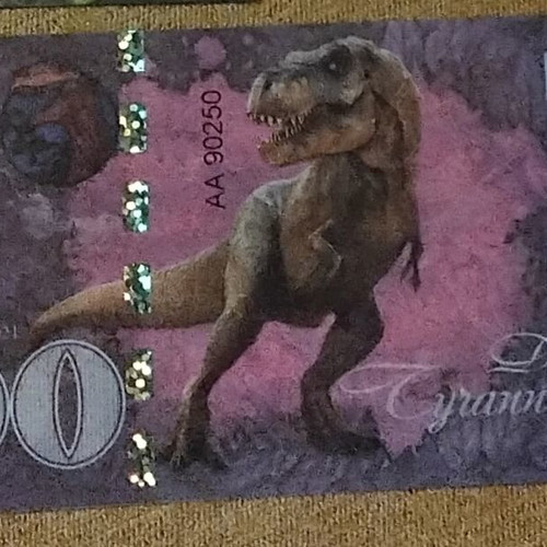 Dinosaur collectible paper money new 1,10,20,50,100 Dino