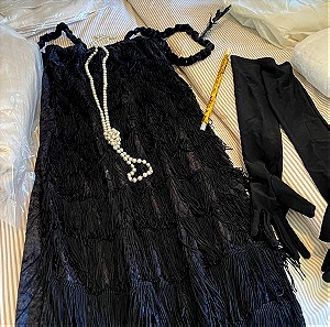 1920s Flapper Dress and Accessories for Dress Up or Carnival