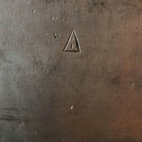 Antique bronze handmade box used, numbered artwork