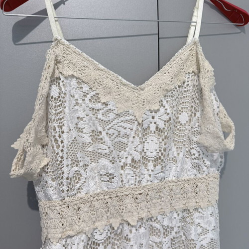Γυναικείο φόρεμα Lipsy London boho σαν καινούργιο λευκό με μπεζ και κεντήματα