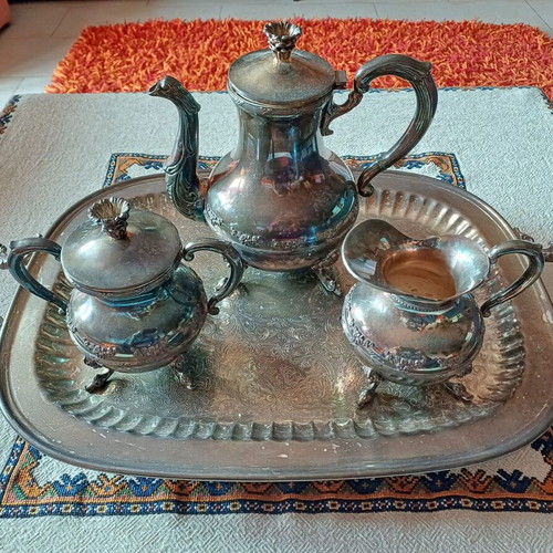 Vintage Leonard & International Silver serving set used
