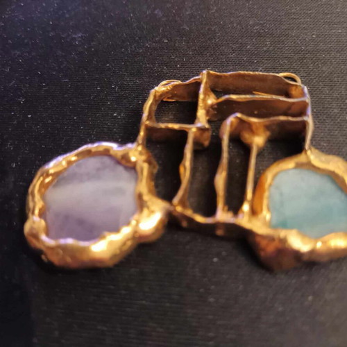 Scandinavian handmade gold-plated jewelry with semi-precious stones new