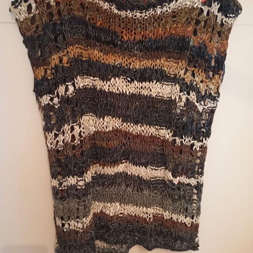 Vintage leather knitted blouse top from Turkey 1997 used