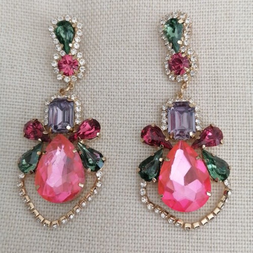 Earrings with colorful crystals new