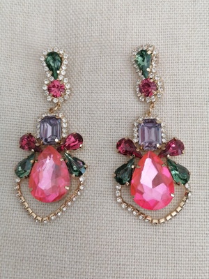 Earrings with colorful crystals new