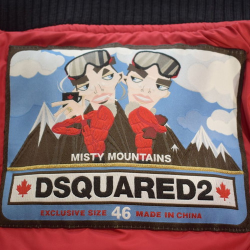 DSQUARED2 Misty Mountains Red Puffer Bomber Jacket IT 46