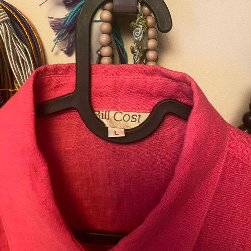 Bill Cost linen shirts in fuchsia and turquoise, like new, size L