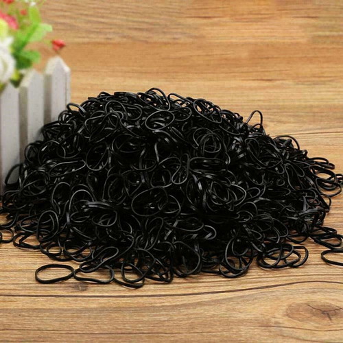 Silicone Hair Elastics Black Pack of 1000 New