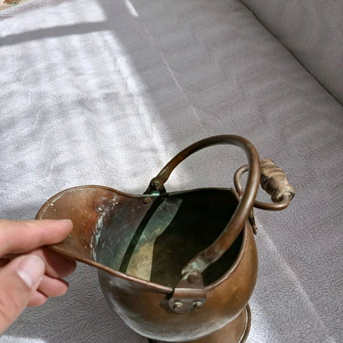 Copper pitcher large used with patina for decoration