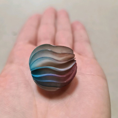 Papier Mache Ring like new, purple and turquoise