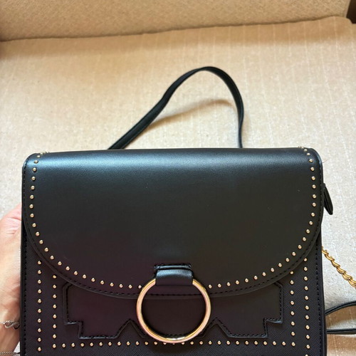 Black crossbody women's bag like new with gold details