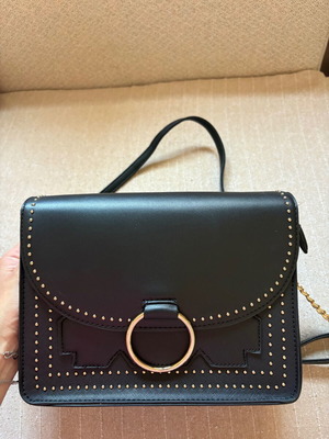 Black crossbody women's bag like new with gold details