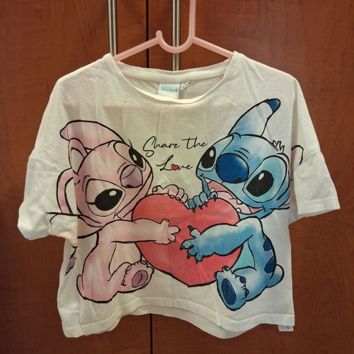 Stitch short sleeve shirt like new, girls' size 140 cm, white