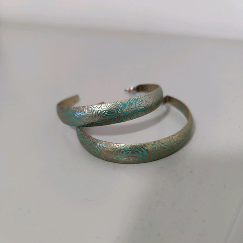 Earrings set with 2 pairs used, turquoise hoops by Accessorize