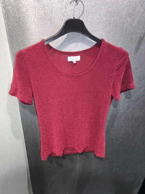 Red Bill Cost blouse with silver thread like new, small-medium
