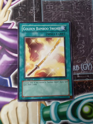 Golden Bamboo Sword Yu-Gi-Oh! card near mint, authentic Konami