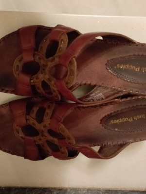 Hush Puppies sandals used, brown, size 39, unique design