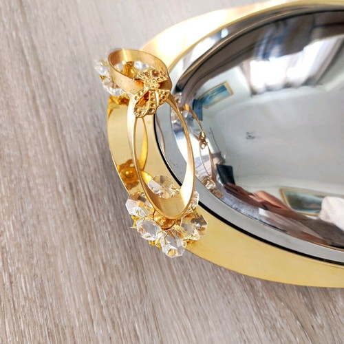 Stainless Steel Oval Serving Platter with Swarovski like new