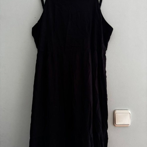 Black backless dress, slightly sheer