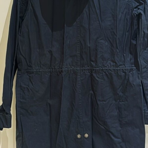 H&M men's blue parka jacket like new with hood and pockets size S