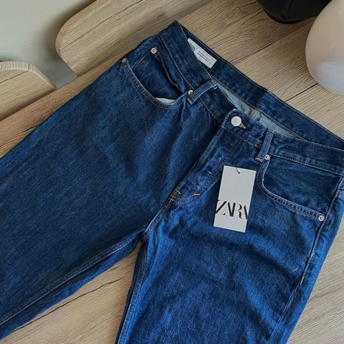 Zara Blue Denim Jeans Size 42 New