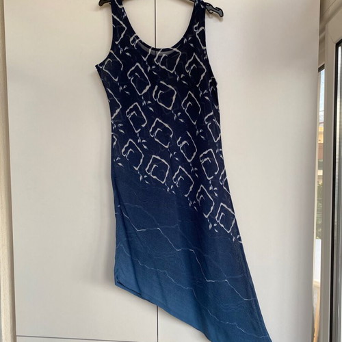 Vintage blue asymmetrical sleeveless dress like new