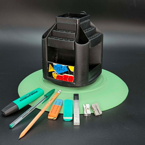 Artists Carousel rotating pencil holder vintage 1980 used, black